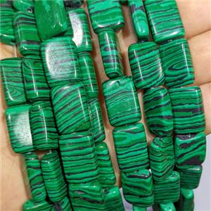 Synthetic Malachite Rectangle Beads Green, approx 13-18mm