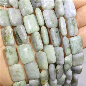 Green Nephrite Jade Rectangle Beads, approx 13-18mm