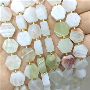 Natural Afghanistan Jadeite Hexagon Beads Matte, approx 12-13mm