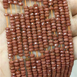 Golden Sandstone Beads Faceted Rondelle, approx 2x4mm
