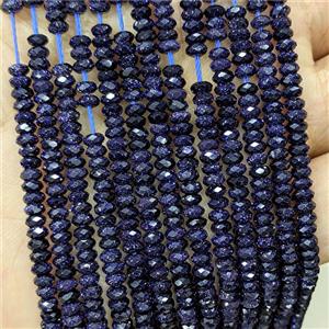 Blue Sandstone Beads Faceted Rondelle, approx 2x4mm