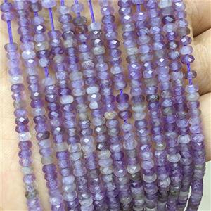 Natural Purple Amethyst Beads Faceted Rondelle, approx 2x4mm