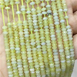 Lemon Jasper Beads Faceted Rondelle, approx 2x4mm