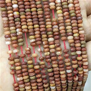 Red Picasso Jasper Beads Faceted Rondelle, approx 2x4mm