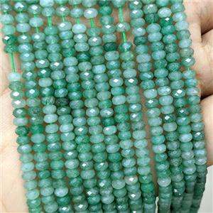 Green Aventurine Beads Faceted Rondelle, approx 2x4mm