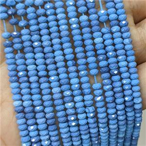 Blue Ceramic Turquoise Beads Faceted Rondelle, approx 2x4mm