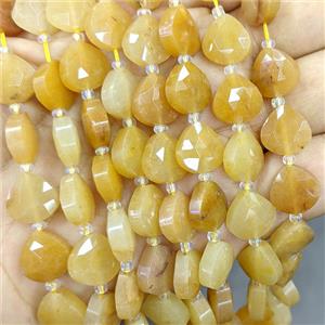 Natural Yellow Aventurine Triangle Beads Faceted, approx 12mm