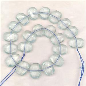 Blue Quartz Glass Rectangle Beads Faceted, approx 13-23mm