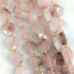 Red Hematoid Quartz Hexagon Beads Faceted, approx 12-13mm