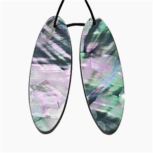 Gray Abalone Shell Oval Pendant, approx 12-40mm