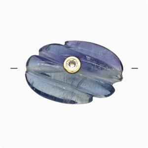 Multicolor Fluorite Beads Pave Zirconia, approx 16-25mm