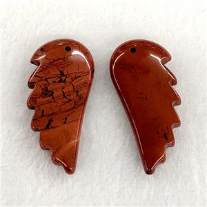 Natural Red Jasper Angel Wings Pendant, approx 20-42mm