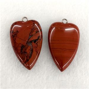 Natural Red Jasper Heart Pendant, approx 25-40mm