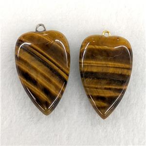 Natural Tiger Eye Heart Pendant, approx 25-40mm