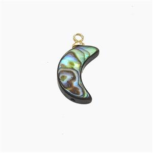 Abalone Shell Moon Pendant, approx 8-12mm