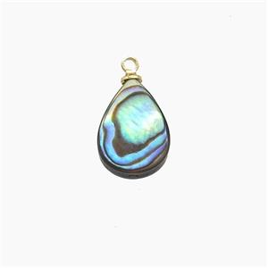 Abalone Shell Teardrop Pendant, approx 9-12mm