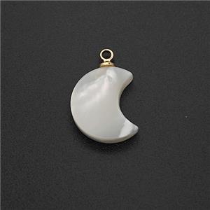 MOP Shell Moon Pendant, approx 10-12mm