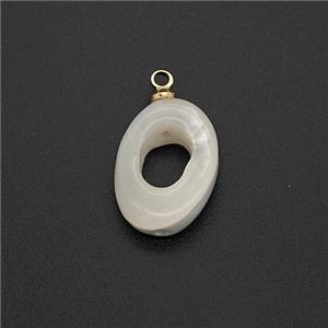 MOP Shell Circle Pendant, approx 10-14mm