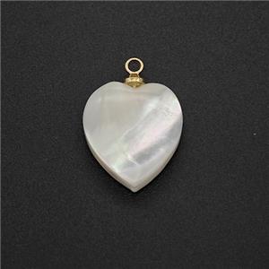 MOP Shell Heart Pendant, approx 12-14mm