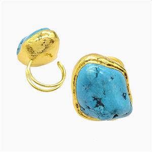 gemstone ring, gold plated, approx 20-30mm, 20mm dia