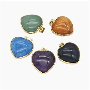 Gemstone Pendant, Gold Plated, approx 22mm