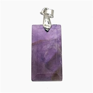 Gemstone Pendant, Platinum Plated, approx 13-25mm