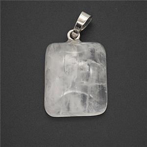 Gemstone Pendant, Platinum Plated, approx 18-22mm