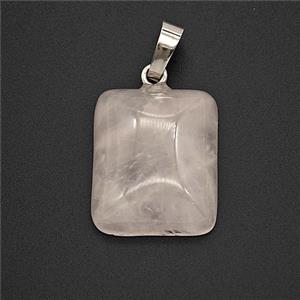 Gemstone Pendant, Platinum Plated, approx 18-22mm