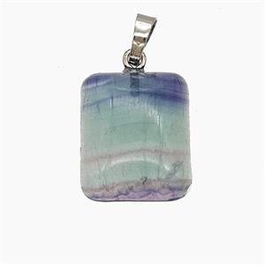 Gemstone Pendant, Platinum Plated, approx 18-22mm