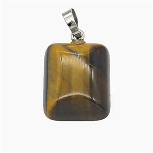 Gemstone Pendant, Platinum Plated, approx 18-22mm