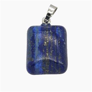 Gemstone Pendant, Platinum Plated, approx 18-22mm