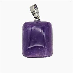 Gemstone Pendant, Platinum Plated, approx 18-22mm