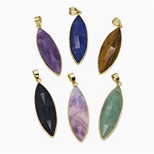 Gemstone Pendant, Platinum Plated, approx 13-40mm