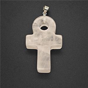 Gemstone Pendant, Platinum Plated, approx 20-30mm