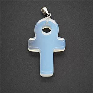 Gemstone Pendant, Platinum Plated, approx 20-30mm