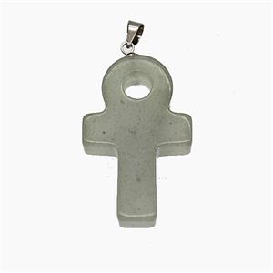 Gemstone Pendant, Platinum Plated, approx 20-30mm