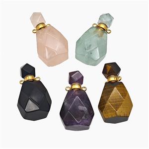 Gemstone Pendant, Platinum Plated, approx 20-35mm