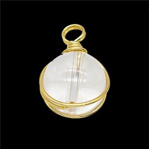 Gemstone Pendant, Platinum Plated, approx 16mm