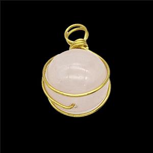 Gemstone Pendant, Platinum Plated, approx 16mm