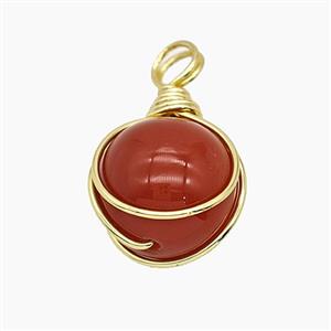 Gemstone Pendant, Platinum Plated, approx 16mm