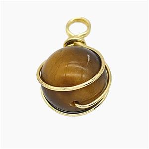 Gemstone Pendant, Platinum Plated, approx 16mm