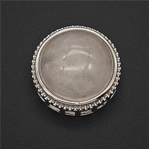 Gemstone Pendant, Platinum Plated, approx 19mm