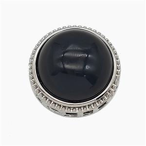 Gemstone Pendant, Platinum Plated, approx 19mm