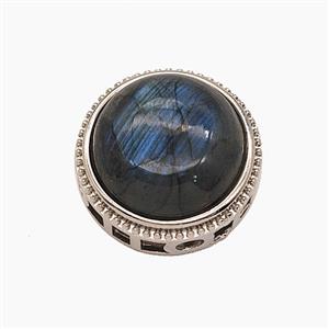 Gemstone Pendant, Platinum Plated, approx 19mm