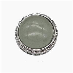 Gemstone Pendant, Platinum Plated, approx 19mm