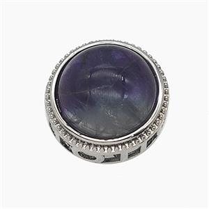 Gemstone Pendant, Platinum Plated, approx 19mm