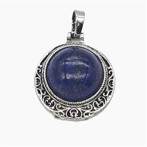Gemstone Pendant, Antique Silver Plated, approx 22mm