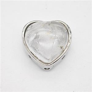 Gemstone Pendant, Antique Silver Plated, approx 18mm