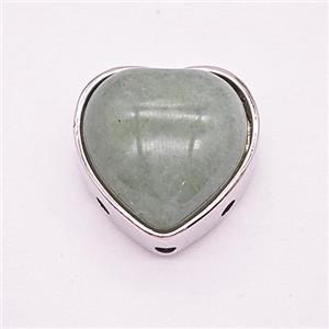 Gemstone Pendant, Antique Silver Plated, approx 18mm