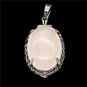 Gemstone Pendant, Antique Silver Plated, approx 20-30mm